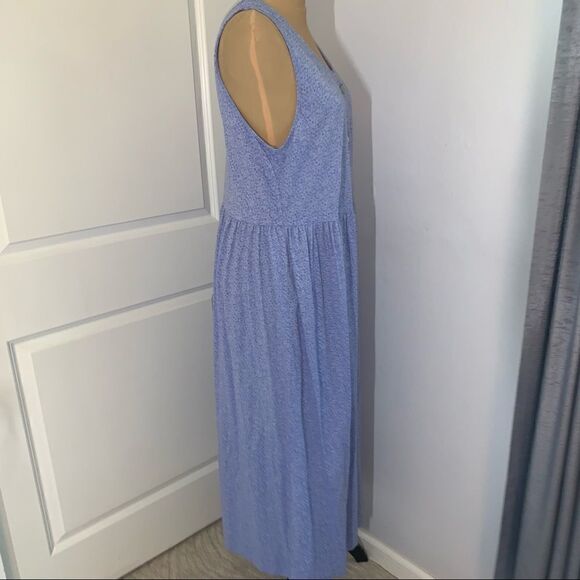Womens Blue Floral Maxi Night Gown - Picture 3 of 4